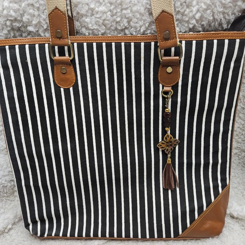 Vaan & Co Royce Rocco Upcycled‎ Canvas and Leather Tote